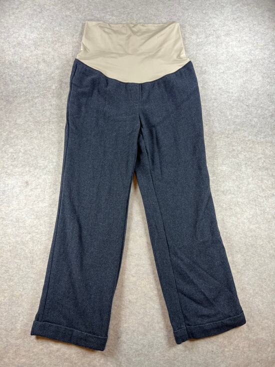 LOFT Pants - Ann Taylor LOFT Maternity Tweed Herringbone Cuffed Dress Work Pants Gray Size 14